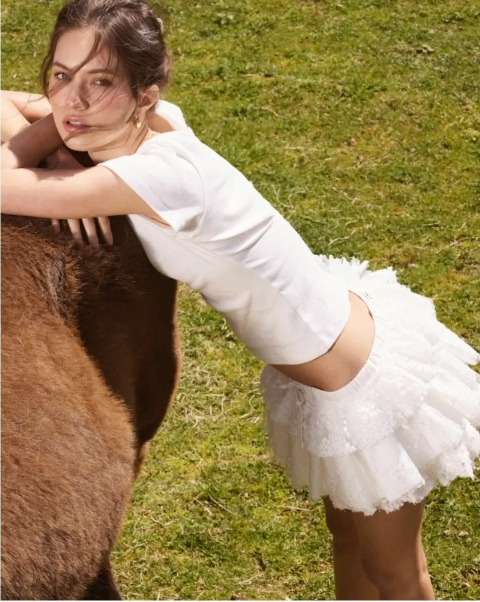 GLOWNY] Glowny Lace Ruffle Mini Skirt White S Balletcore